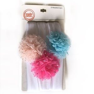 Wonder Nation 3 Baby Girl Headbands Headwraps